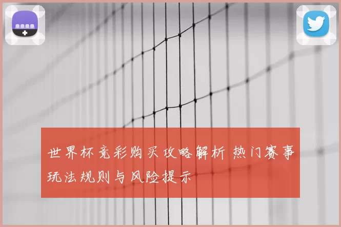 世界杯竞彩购买攻略解析 热门赛事玩法规则与风险提示